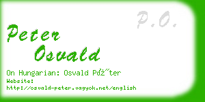 peter osvald business card